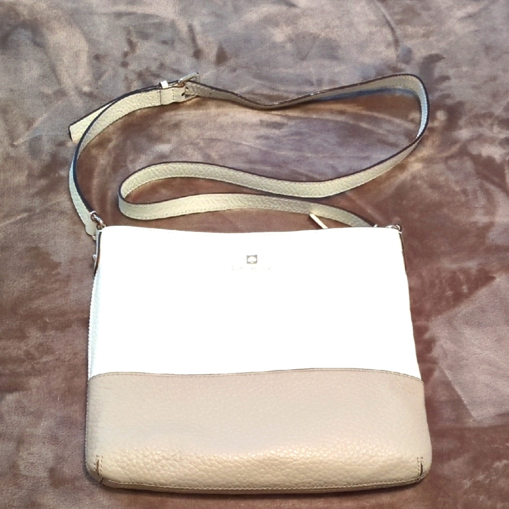 Kate Spade White and Tan Crossbody Bag